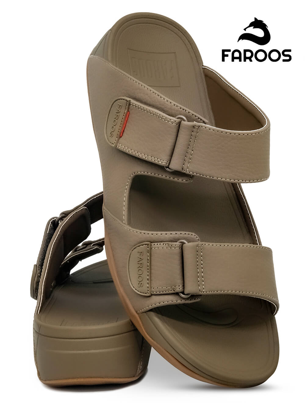 Faroos[F130]M051 Khaki Gents Arabic Sandal