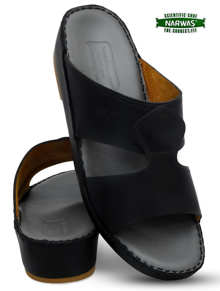 Narwas 1000[NG106] Black Gray Gents Arabic Sandal