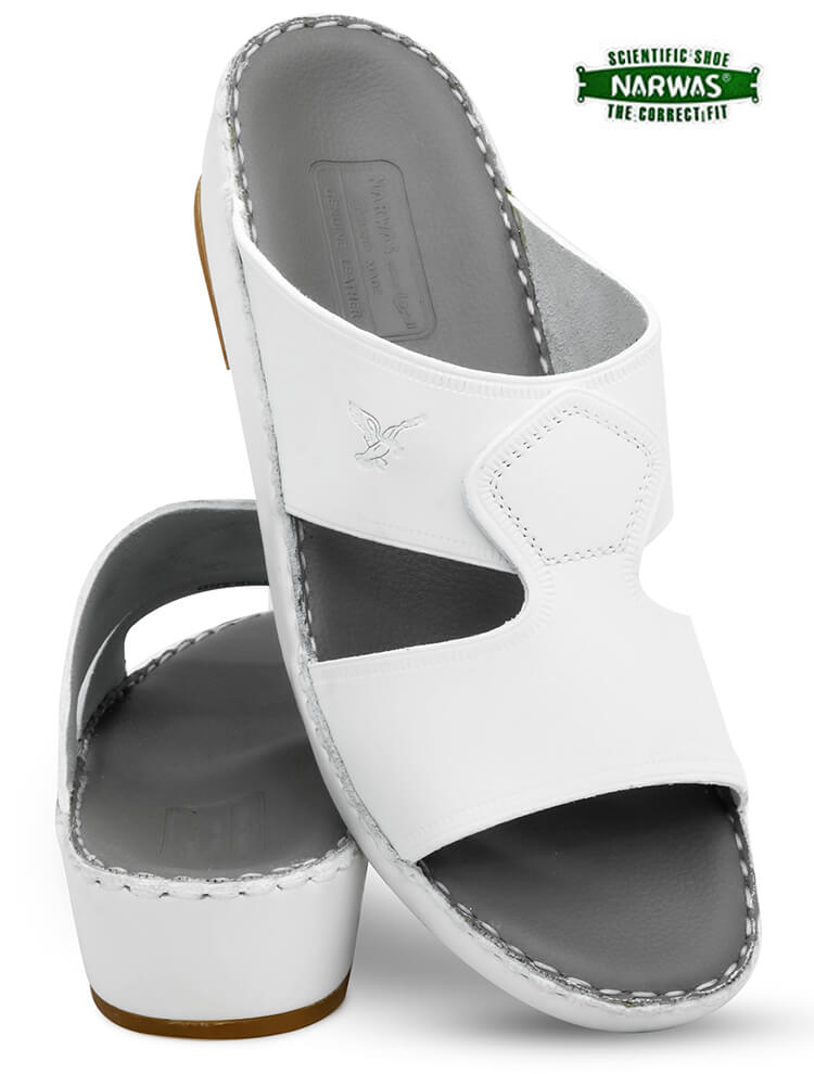 Narwas 1000[NG107] White Gray Gents Arabic Sandal