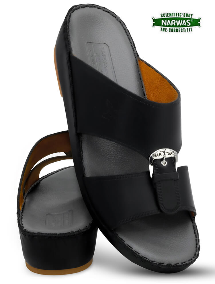 Narwas 2000[NG108] Black Gray Gents Arabic Sandal
