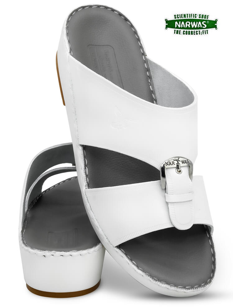 Narwas 2000[NG109] White Gray Gents Arabic Sandal