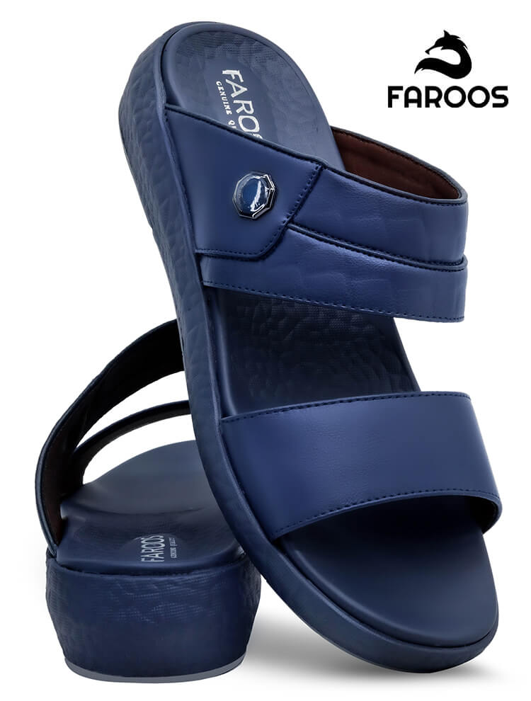 Faroos[F236]M053 Navy Gents Arabic Sandal