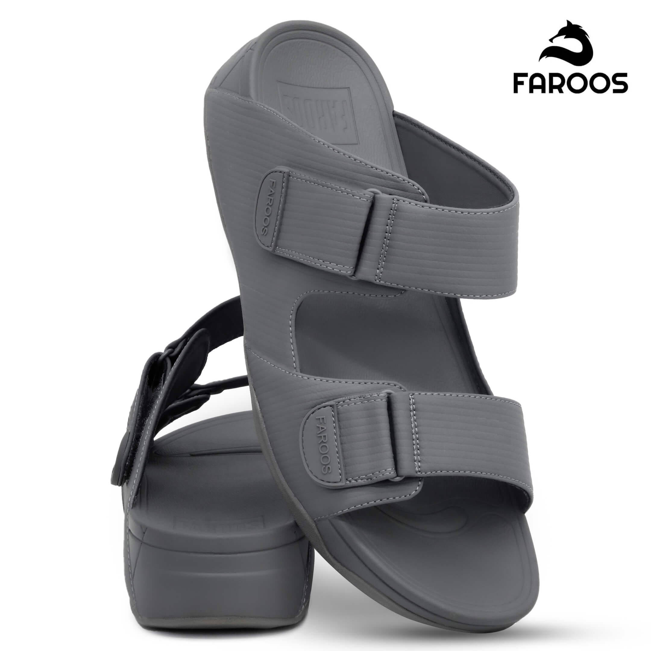 Faroos[F241]M063-Gray-Gents-Arabic-Sandal-40