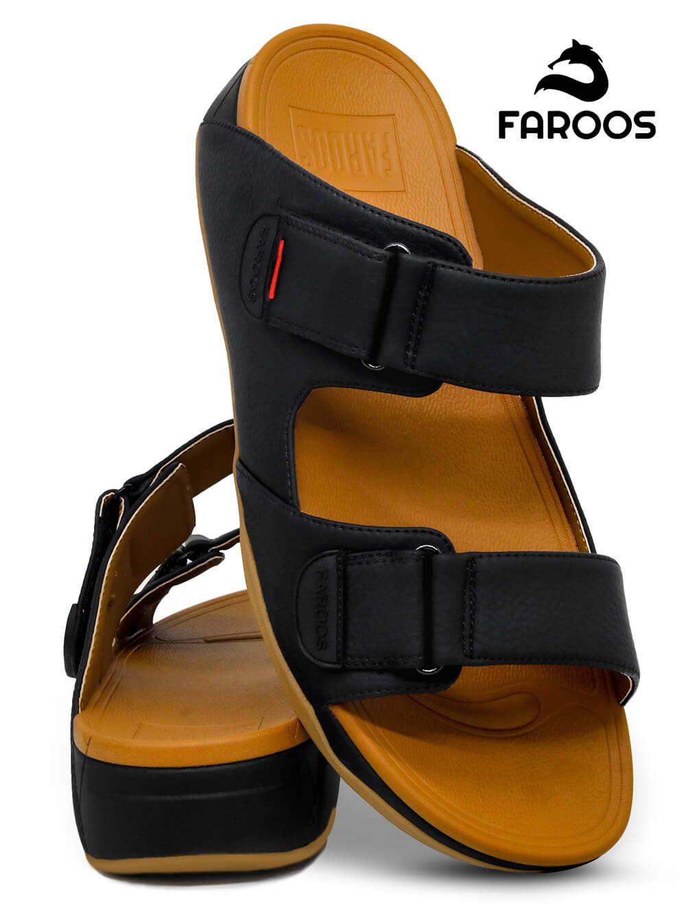 Faroos[F268]M051-Black-Tan-Gents-Arabic-Sandal-40